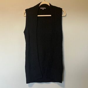 Classiques Entier charcoal grey wool alpaca Sleeveless Open Front Sweater Vest